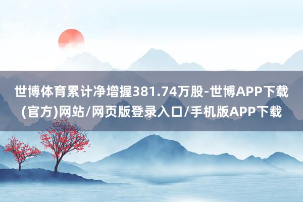 世博体育累计净增握381.74万股-世博APP下载(官方)网站/网页版登录入口/手机版APP下载