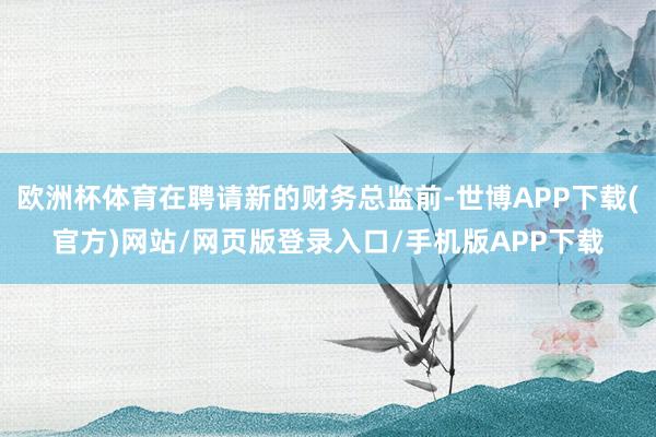 欧洲杯体育在聘请新的财务总监前-世博APP下载(官方)网站/网页版登录入口/手机版APP下载